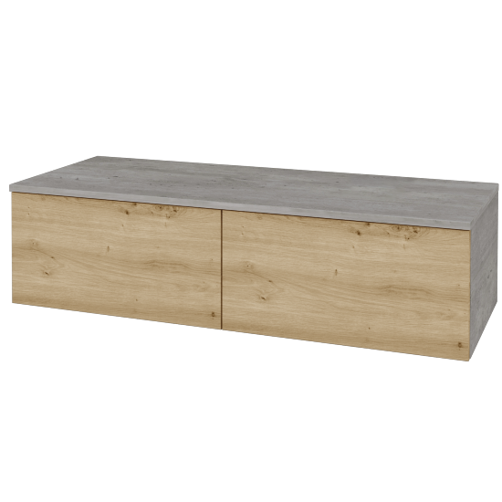 Skříňka pod umyvadlo MODULE SZZ12 120 (bez umyvadla)  - D01 Beton - D22 Karamel - Levé - Ne