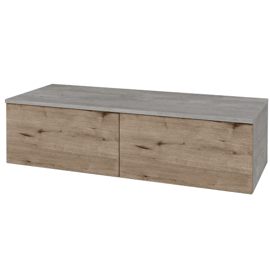 Skříňka pod umyvadlo MODULE SZZ12 120 (bez umyvadla)  - D01 Beton - D23 Herkules - Levé - Ne