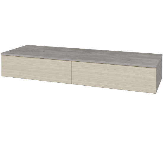Skříňka pod umyvadlo MODULE SZZ2 140 (bez umyvadel)  - D01 Beton - D04 Dub - Ne