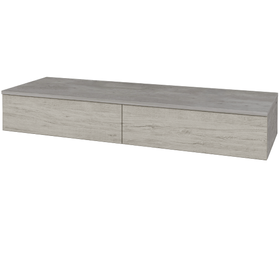 Skříňka pod umyvadlo MODULE SZZ2 140 (bez umyvadel)  - D01 Beton - D05 Oregon - Ne