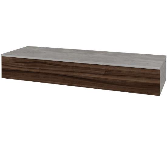 Skříňka pod umyvadlo MODULE SZZ2 140 (bez umyvadel)  - D01 Beton - D06 Ořech - Ne