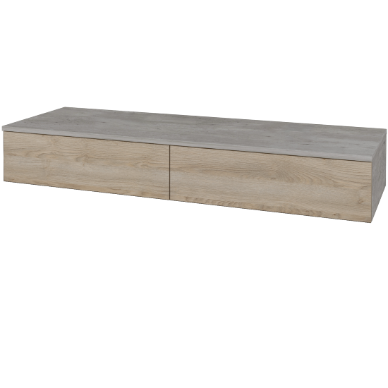 Skříňka pod umyvadlo MODULE SZZ2 140 (bez umyvadel)  - D01 Beton - D17 Colorado - Ne