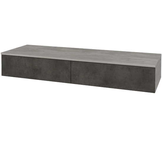 Skříňka pod umyvadlo MODULE SZZ2 140 (bez umyvadel)  - D01 Beton - D16 Beton tmavý - Ne