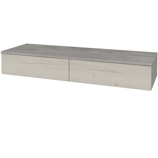 Skříňka pod umyvadlo MODULE SZZ2 140 (bez umyvadel)  - D01 Beton - D28 Alberta - Ne