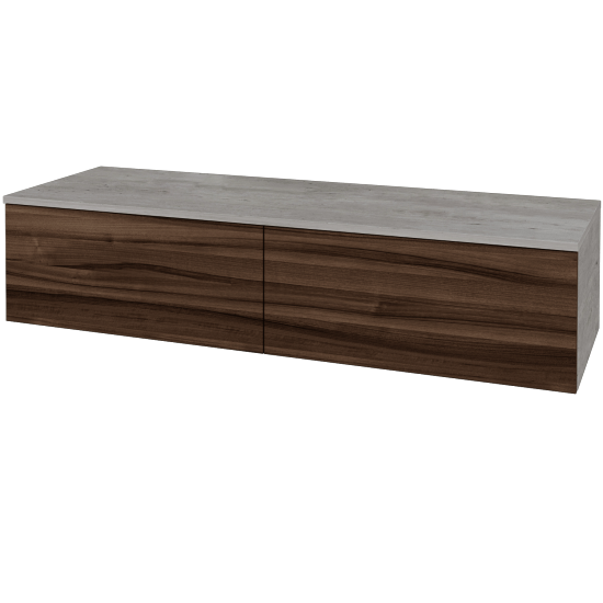 Skříňka pod umyvadlo MODULE SZZ12 140 (bez umyvadel)  - D01 Beton - D06 Ořech - Ne