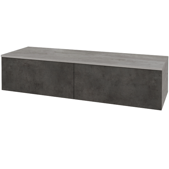 Skříňka pod umyvadlo MODULE SZZ12 140 (bez umyvadel)  - D01 Beton - D16 Beton tmavý - Ne