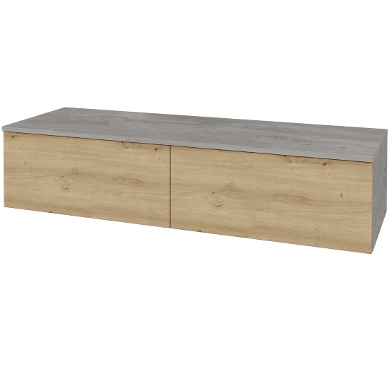 Skříňka pod umyvadlo MODULE SZZ12 140 (bez umyvadel)  - D01 Beton - D22 Karamel - Ne
