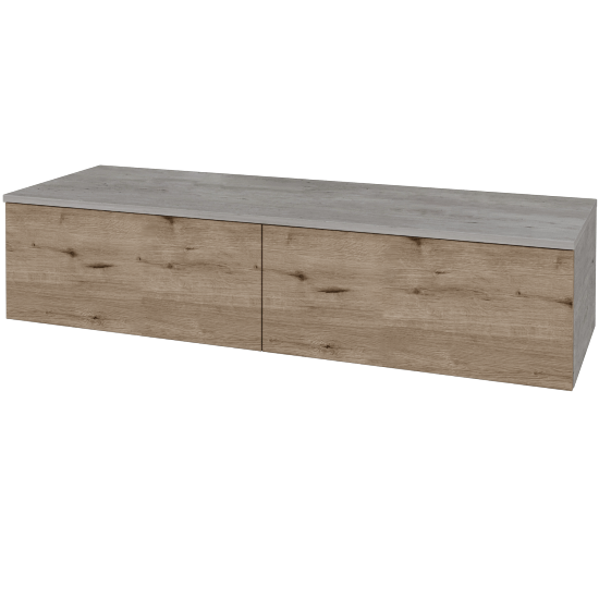 Skříňka pod umyvadlo MODULE SZZ12 140 (bez umyvadel)  - D01 Beton - D23 Herkules - Ne