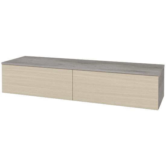 Skříňka pod umyvadlo MODULE SZZ12 160 (bez umyvadel)  - D01 Beton - D04 Dub - Ne