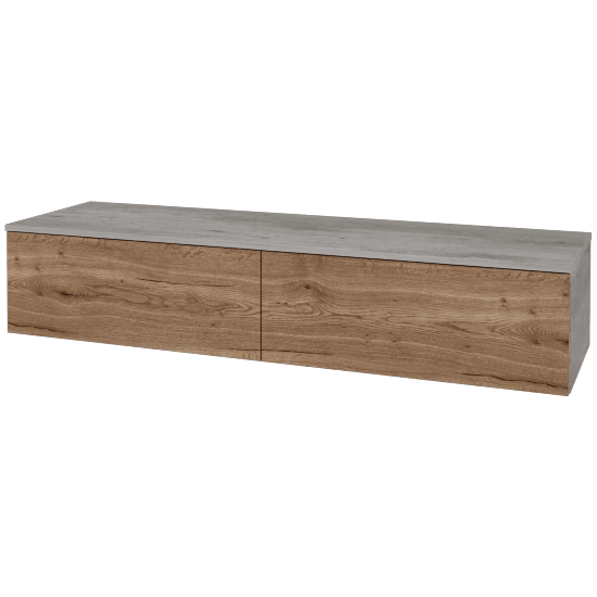 Skříňka pod umyvadlo MODULE SZZ12 160 (bez umyvadel)  - D01 Beton - D21 Tobacco - Ne