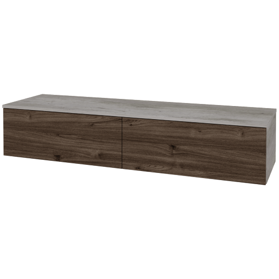 Skříňka pod umyvadlo MODULE SZZ12 160 (bez umyvadel)  - D01 Beton - D25 Teak - Ne
