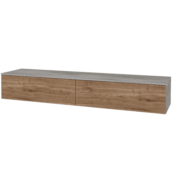 Skříňka pod umyvadlo MODULE SZZ12 200 (bez umyvadel)  - D01 Beton - D21 Tobacco - Ne