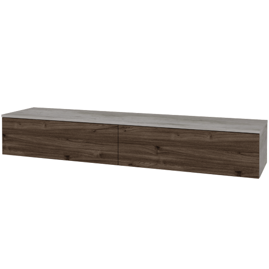 Skříňka pod umyvadlo MODULE SZZ12 200 (bez umyvadel)  - D01 Beton - D25 Teak - Ne