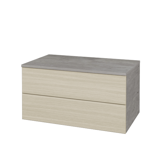 Skříňka pod umyvadlo MODULE SZZ2 80 (bez umyvadla)  - D01 Beton - D04 Dub - Ne