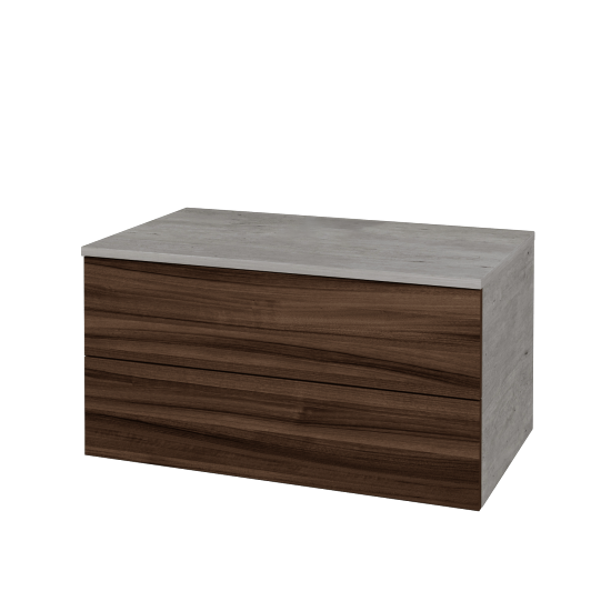 Skříňka pod umyvadlo MODULE SZZ2 80 (bez umyvadla)  - D01 Beton - D06 Ořech - Ne