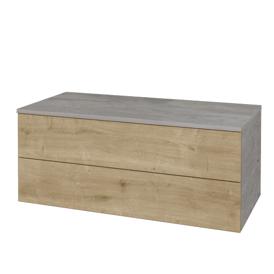 Skříňka pod umyvadlo MODULE SZZ2 100 (bez umyvadla)  - D01 Beton - D09 Arlington - Ne