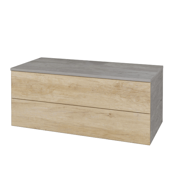 Skříňka pod umyvadlo MODULE SZZ2 100 (bez umyvadla)  - D01 Beton - D15 Nebraska - Ne