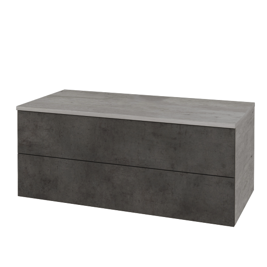 Skříňka pod umyvadlo MODULE SZZ2 100 (bez umyvadla)  - D01 Beton - D16 Beton tmavý - Ne