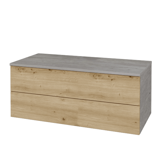 Skříňka pod umyvadlo MODULE SZZ2 100 (bez umyvadla)  - D01 Beton - D22 Karamel - Ne