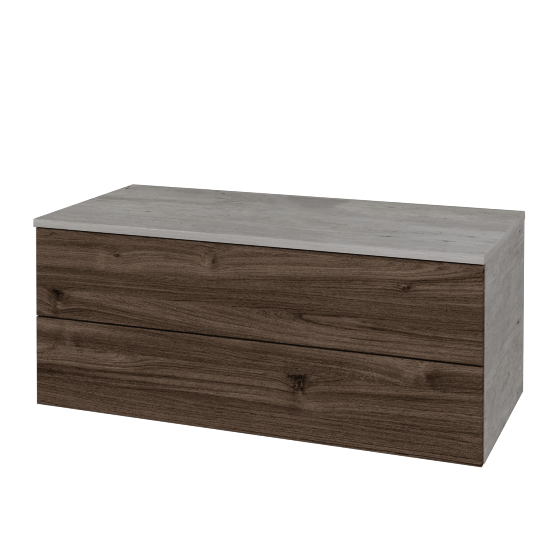 Skříňka pod umyvadlo MODULE SZZ2 100 (bez umyvadla)  - D01 Beton - D25 Teak - Ne