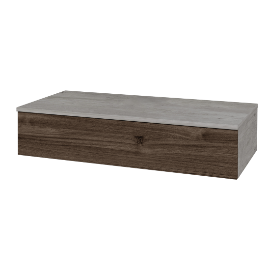 Skříňka pod umyvadlo MODULE SZZ 100 (bez umyvadla)  - D01 Beton - D25 Teak - Ne