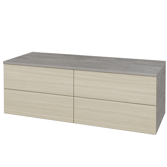 Skříňka pod umyvadlo MODULE SZZ4 120 (bez umyvadla)  - D01 Beton - D04 Dub - Levé - Ne