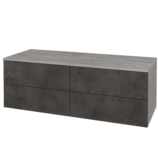 Skříňka pod umyvadlo MODULE SZZ4 120 (bez umyvadla)  - D01 Beton - D16 Beton tmavý - Levé - Ne