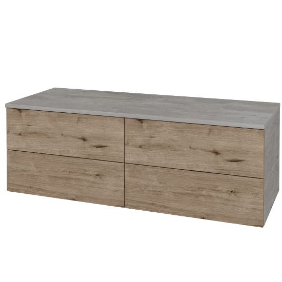 Skříňka pod umyvadlo MODULE SZZ4 120 (bez umyvadla)  - D01 Beton - D23 Herkules - Levé - Ne