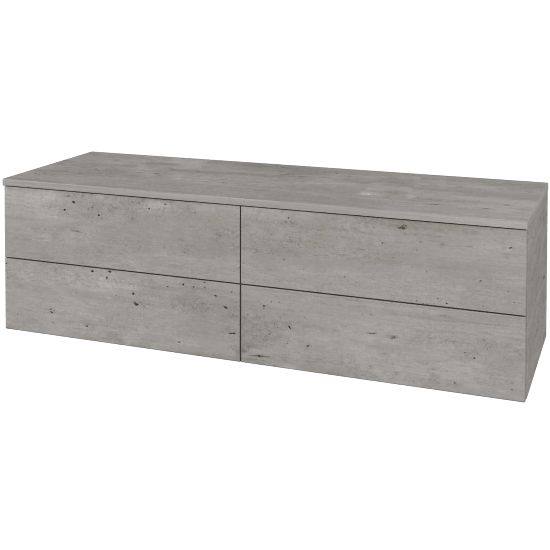 Skříňka pod umyvadlo MODULE SZZ4 140 (bez umyvadel)  - D01 Beton - D01 Beton - Ne