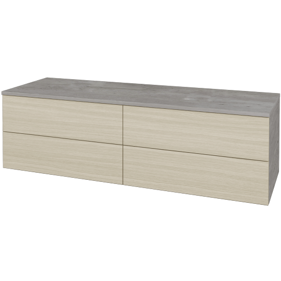 Skříňka pod umyvadlo MODULE SZZ4 140 (bez umyvadel)  - D01 Beton - D04 Dub - Ne