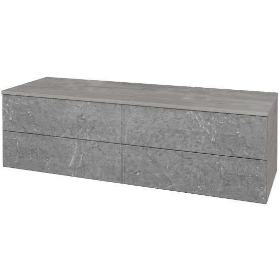 Skříňka pod umyvadlo MODULE SZZ4 140 (bez umyvadel)  - D01 Beton - D20 Galaxy - Ne
