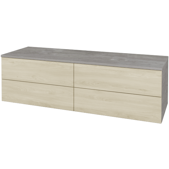 Skříňka pod umyvadlo MODULE SZZ4 140 (bez umyvadel)  - D01 Beton - D24 Ohio - Ne