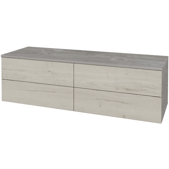 Skříňka pod umyvadlo MODULE SZZ4 140 (bez umyvadel)  - D01 Beton - D28 Alberta - Ne