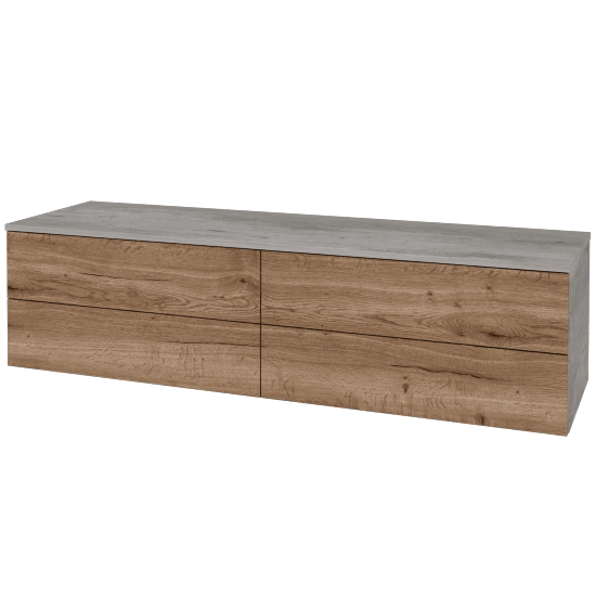 Skříňka pod umyvadlo MODULE SZZ4 160 (bez umyvadla)  - D01 Beton - D21 Tobacco - Ne