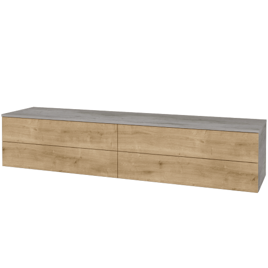 Skříňka pod umyvadlo MODULE SZZ4 200 (bez umyvadel)  - D01 Beton - D09 Arlington - Ne