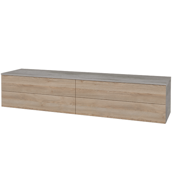 Skříňka pod umyvadlo MODULE SZZ4 200 (bez umyvadel)  - D01 Beton - D17 Colorado - Ne