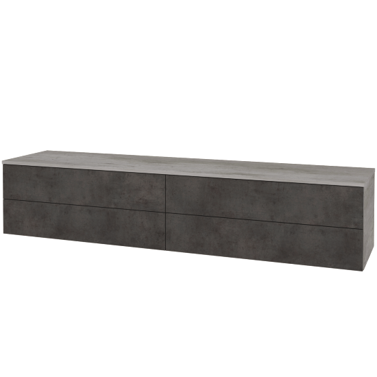 Skříňka pod umyvadlo MODULE SZZ4 200 (bez umyvadel)  - D01 Beton - D16 Beton tmavý - Ne