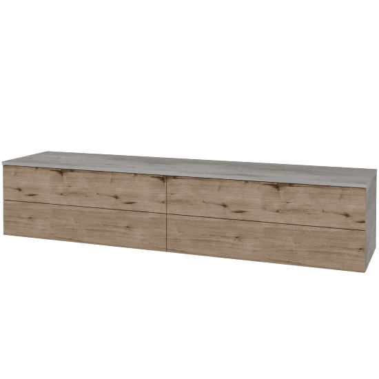 Skříňka pod umyvadlo MODULE SZZ4 200 (bez umyvadel)  - D01 Beton - D23 Herkules - Ne