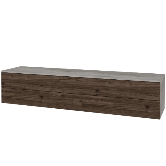 Skříňka pod umyvadlo MODULE SZZ4 200 (bez umyvadel)  - D01 Beton - D25 Teak - Ne