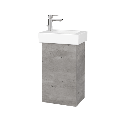 Skříňka pod umyvadlo Q MAX SZD 38 (pro umyvadlo Geberit iCon)  - D01 Beton - Úchytka T00 (bez úchytky) - D01 Beton - Levé