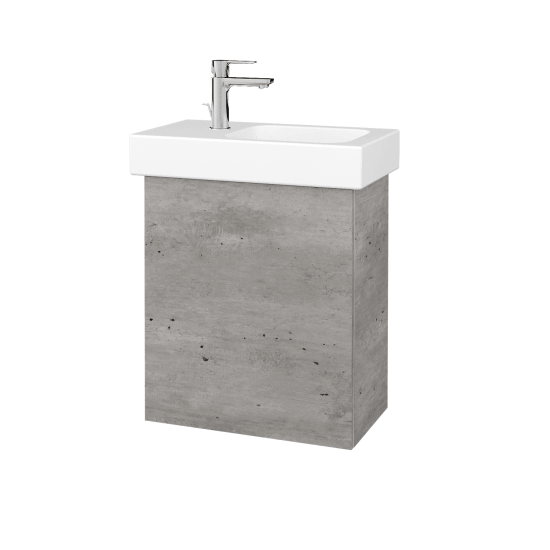 Skříňka pod umyvadlo Q MAX SZD 53 (pro umyvadlo Geberit iCon)  - D01 Beton - Úchytka T00 (bez úchytky) - D01 Beton - Levé