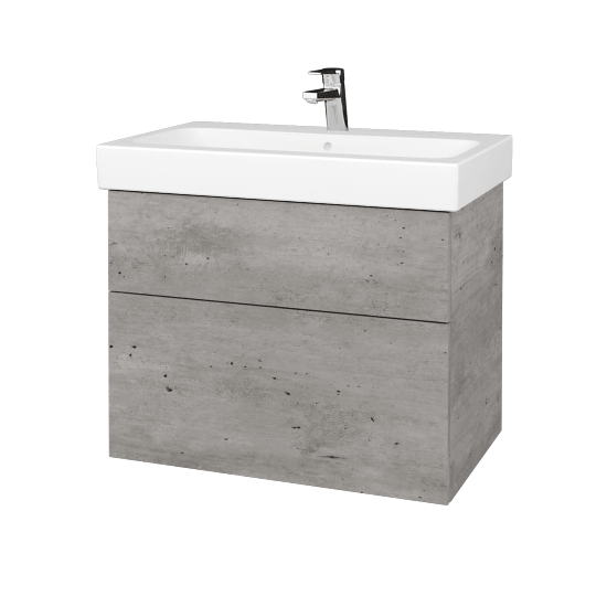 Skříňka pod umyvadlo Q MAX SZZ2 75 (pro umyvadlo Geberit iCon)  - D01 Beton - Úchytka T00 (bez úchytky) - D01 Beton