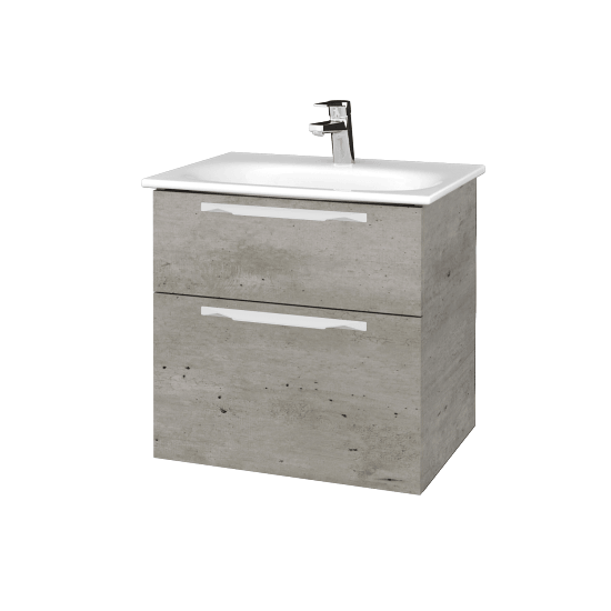 Skříňka pod umyvadlo Q MAX SZZ2 60 (pro umyvadlo Grohe Essence)  - D01 Beton - Úchytka T00 (bez úchytky) - D01 Beton