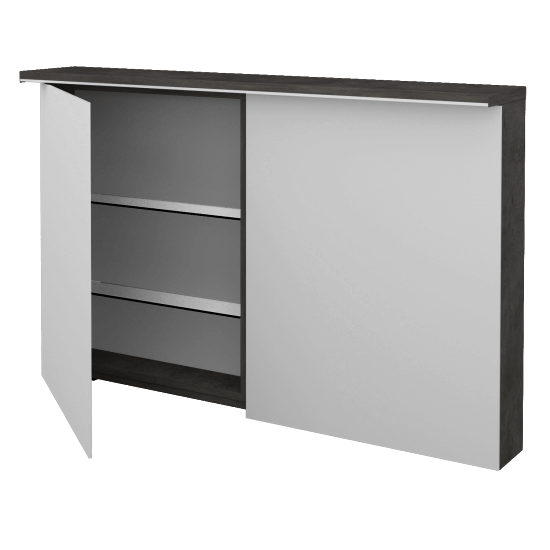 Badezimmer Spiegelschrank LINEA GA2OE 120  - D16 Dark Beton