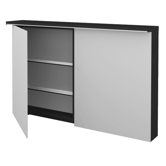 Badezimmer Spiegelschrank LINEA GA2OE 120  - N03 Graphite