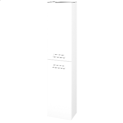 Vysoká skříň SINGLE SV1D2 35  - N01 Bílá lesk - L01 Bílá vysoký lesk - Levé