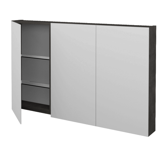 Badezimmer Spiegelschrank AMBIENTE GA3E 120  - D16 Dark Beton