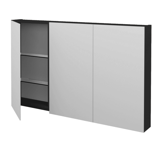 Badezimmer Spiegelschrank AMBIENTE GA3E 120  - N03 Graphite