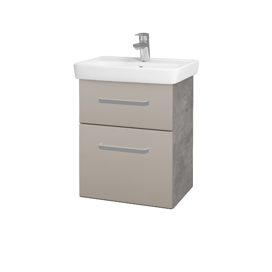 Umyvadlová skříňka GO SZZ2 50  - D01 Beton - Úchytka T01 - N07 Stone