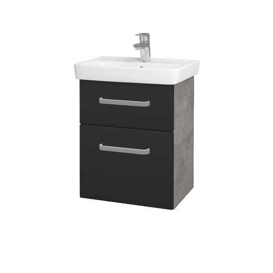 Umyvadlová skříňka GO SZZ2 50  - D01 Beton - Úchytka T01 - N03 Graphite